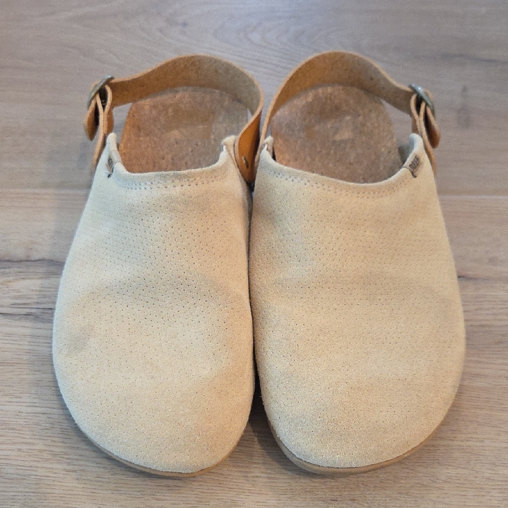 Reef Tan Suede Slip-On Clogs